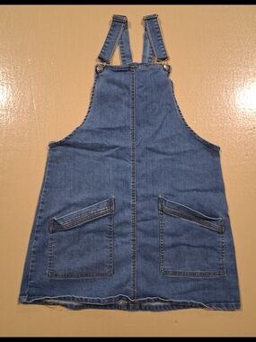 No Boundaries Blue Denim Overall Dress Skirt